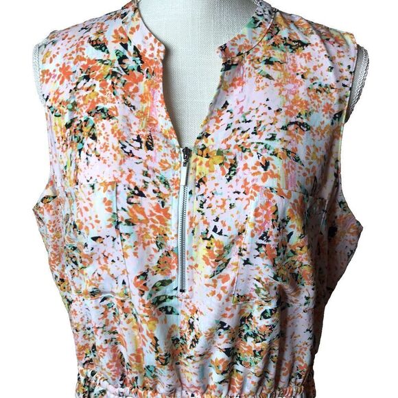 Women's APT 9 XXL Floral Dress Sleeveless V Neck  Elastic Waist Pockets - Picture 4 of 15